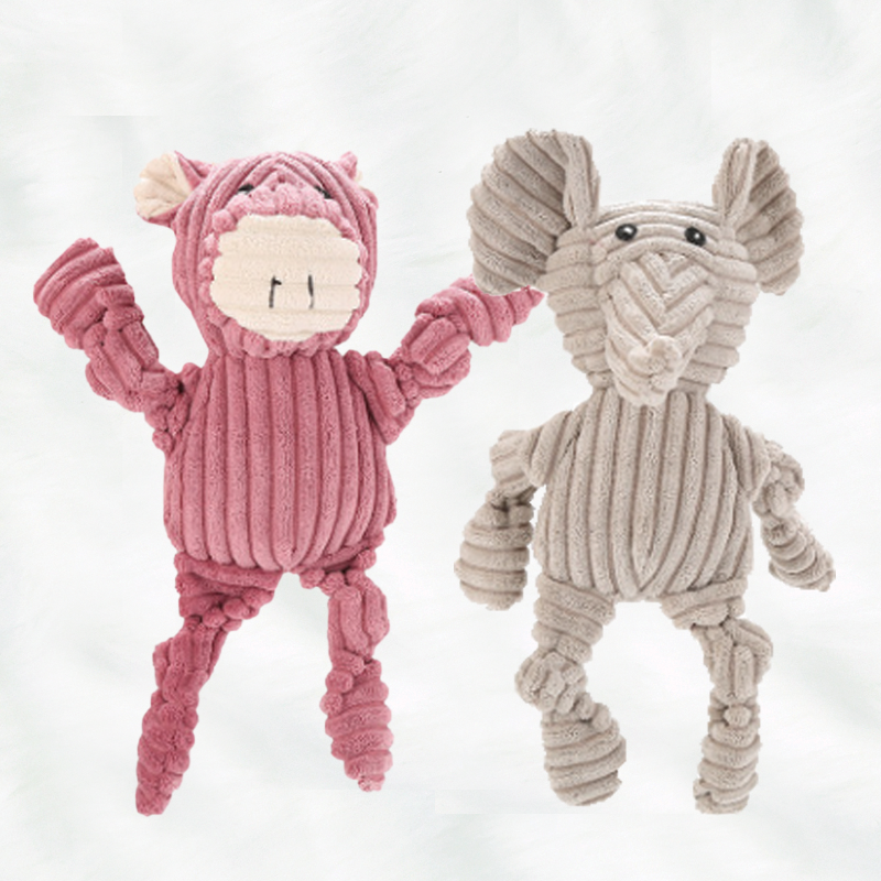 강아지장난감인형 - 5삑삑 아기코끼리 &amp; 핑크돼지